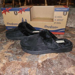 Dearfoams Womens Microsuede Moc Toe Scuff Slippers - Size Small 5-6 - Brand new